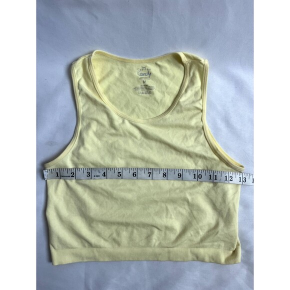 Lululemon Yellow Black Striped Crop Leggings Bee Size 4 + Crop Top Size M Yoga - Picture 10 of 12